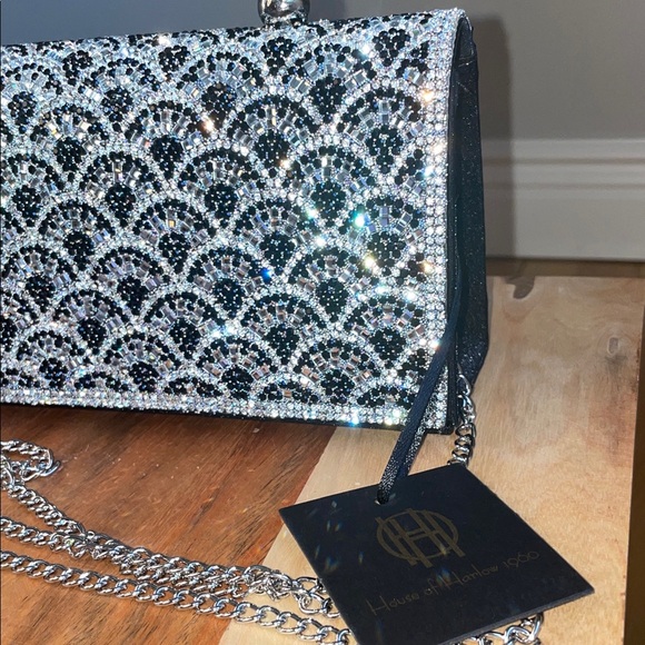 House of Harlow 1960 Black and Silver Classy Evening Bag! NWT! - Picture 9 of 12